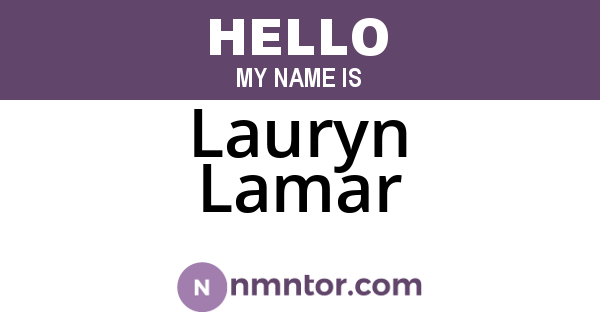 Lauryn Lamar