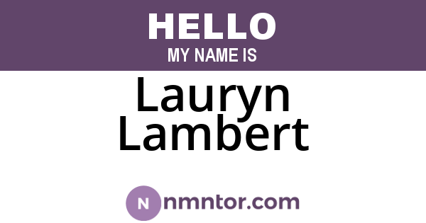 Lauryn Lambert