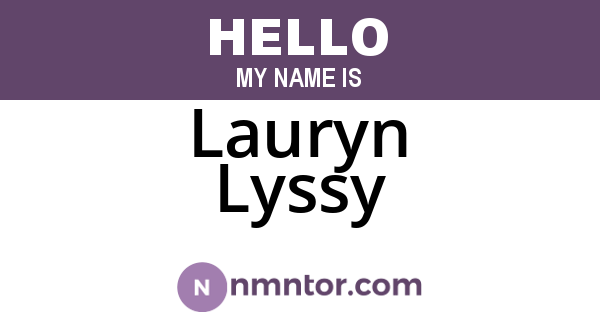 Lauryn Lyssy