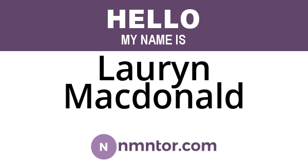 Lauryn Macdonald