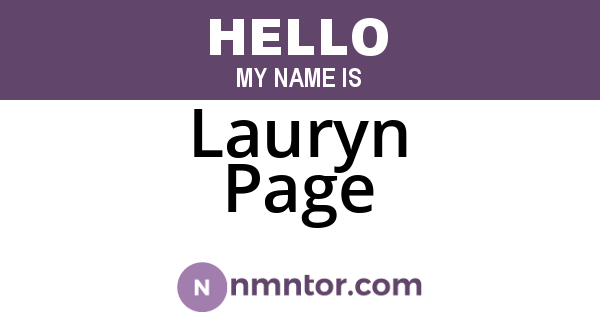 Lauryn Page