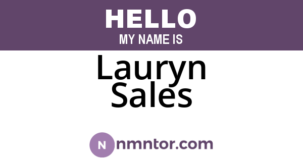 Lauryn Sales