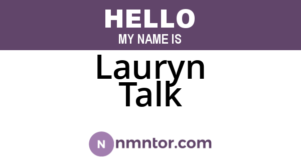 Lauryn Talk