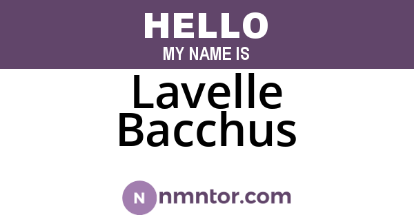 Lavelle Bacchus