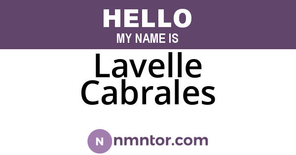 Lavelle Cabrales