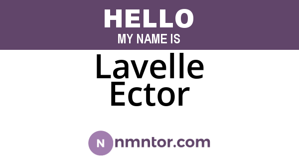 Lavelle Ector