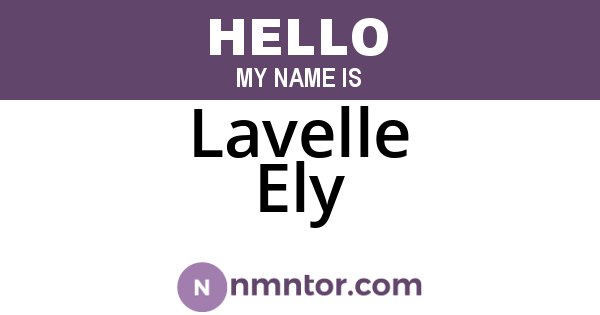 Lavelle Ely
