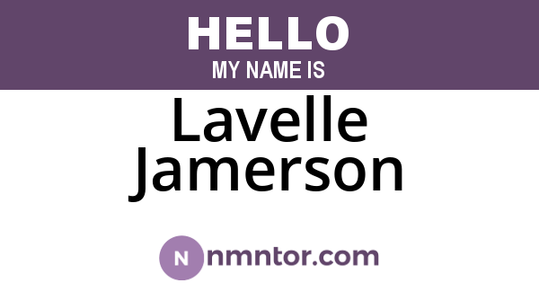 Lavelle Jamerson