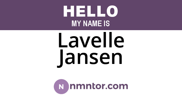 Lavelle Jansen