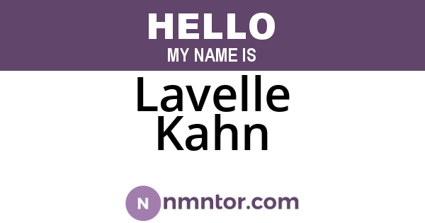 Lavelle Kahn