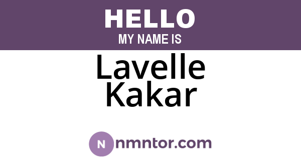 Lavelle Kakar