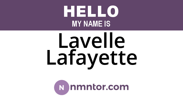 Lavelle Lafayette