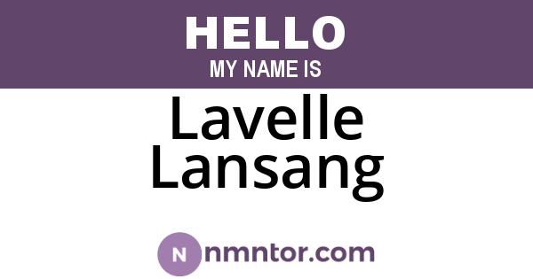 Lavelle Lansang