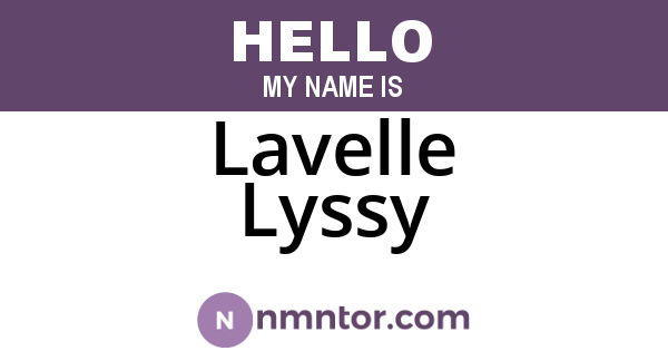Lavelle Lyssy