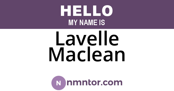 Lavelle Maclean
