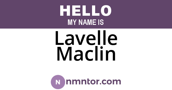 Lavelle Maclin