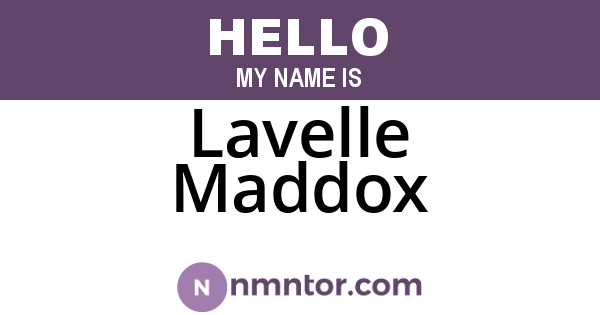 Lavelle Maddox