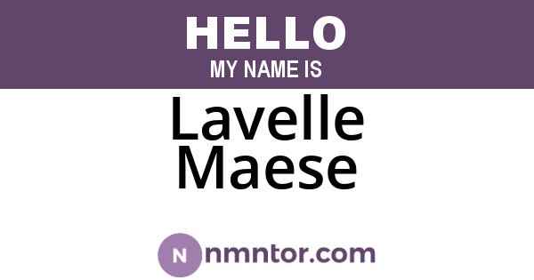 Lavelle Maese