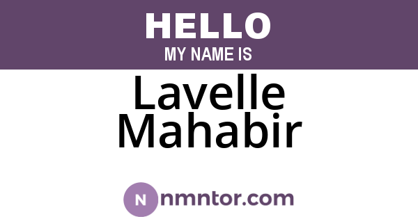 Lavelle Mahabir