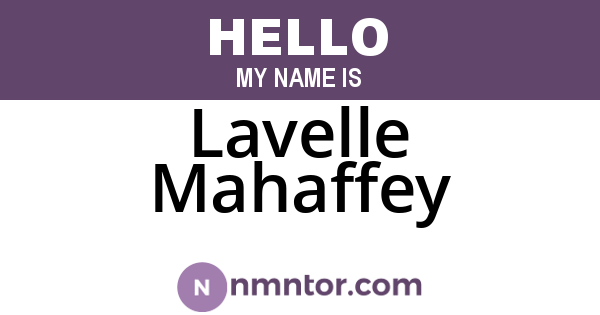 Lavelle Mahaffey