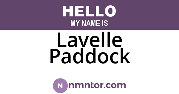Lavelle Paddock