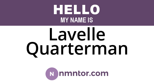 Lavelle Quarterman