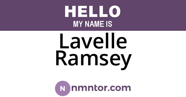 Lavelle Ramsey