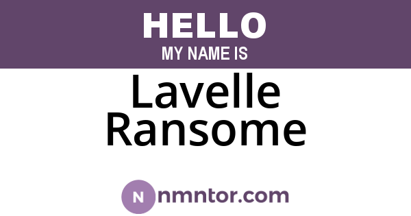 Lavelle Ransome