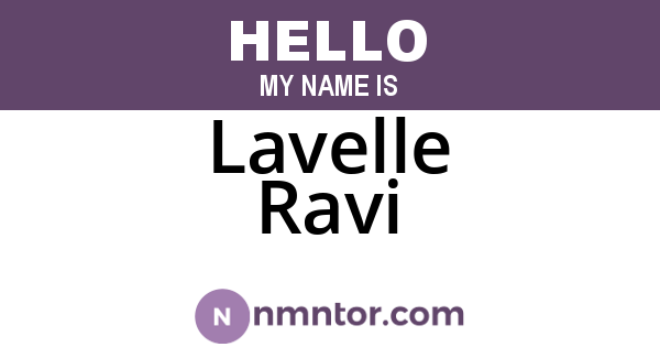 Lavelle Ravi