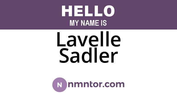 Lavelle Sadler