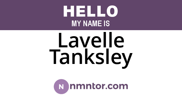 Lavelle Tanksley