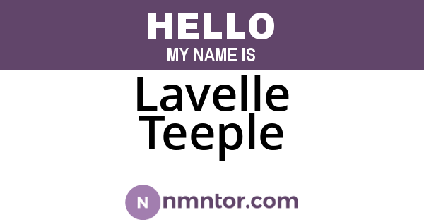 Lavelle Teeple