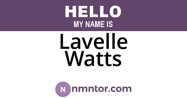 Lavelle Watts
