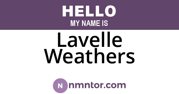 Lavelle Weathers