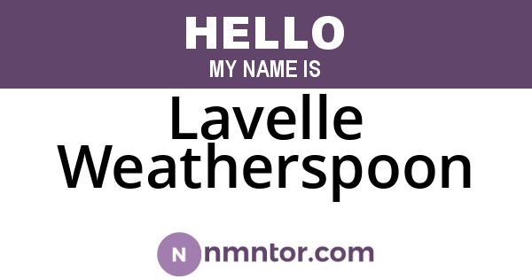 Lavelle Weatherspoon