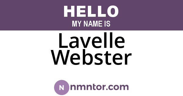 Lavelle Webster