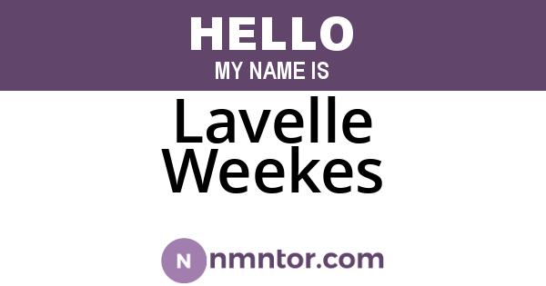 Lavelle Weekes