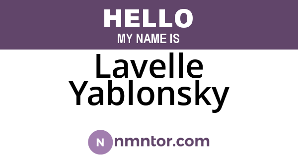 Lavelle Yablonsky
