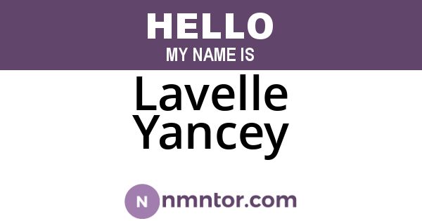 Lavelle Yancey