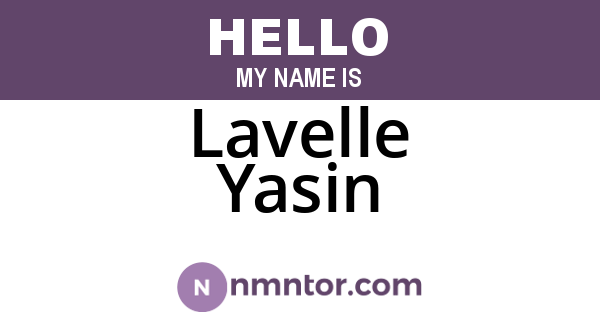 Lavelle Yasin