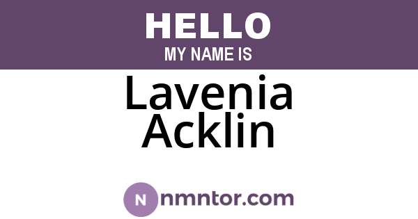 Lavenia Acklin