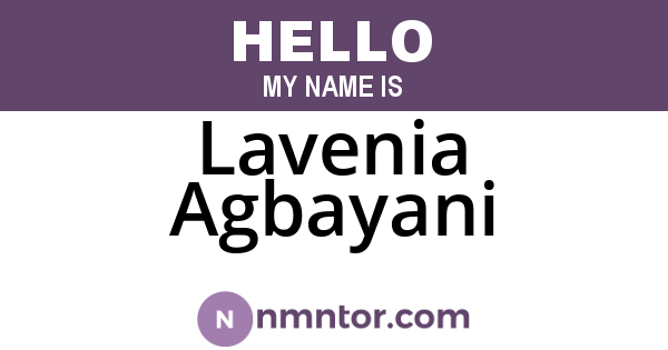 Lavenia Agbayani