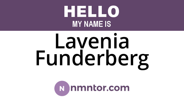 Lavenia Funderberg
