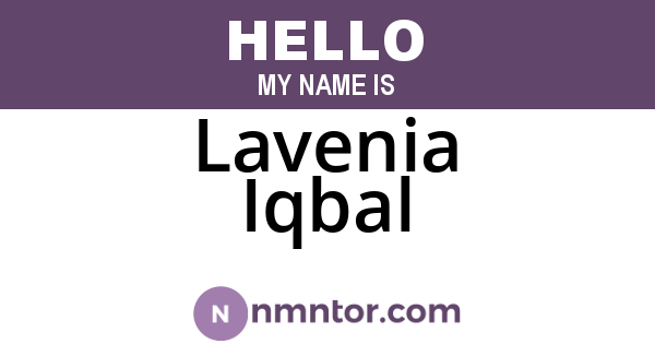 Lavenia Iqbal