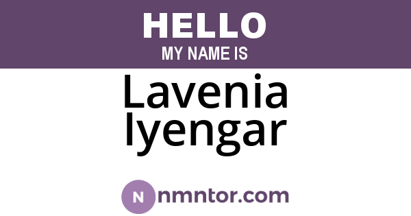 Lavenia Iyengar