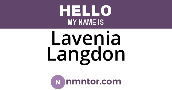 Lavenia Langdon
