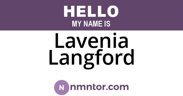 Lavenia Langford