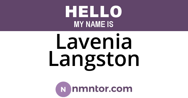 Lavenia Langston