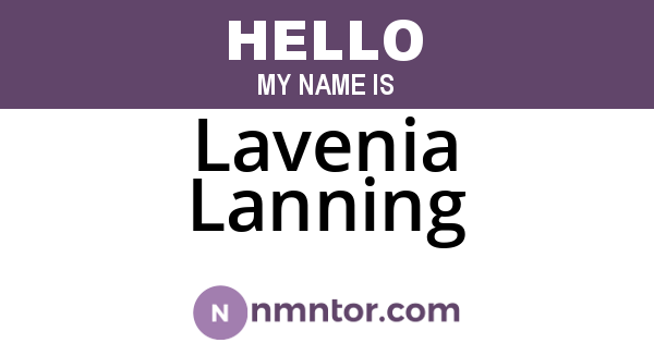 Lavenia Lanning