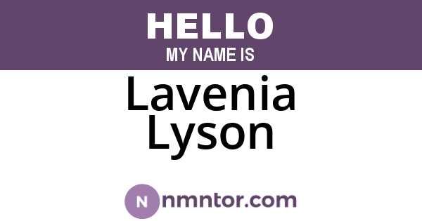 Lavenia Lyson